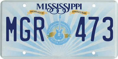 MS license plate MGR473