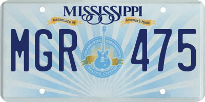 MS license plate MGR475