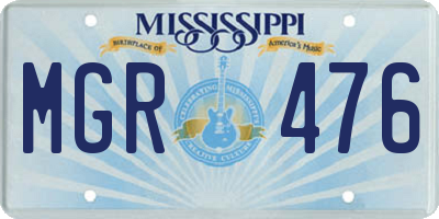 MS license plate MGR476