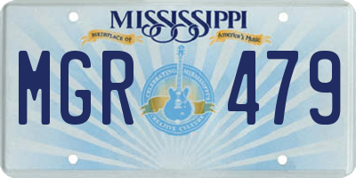 MS license plate MGR479