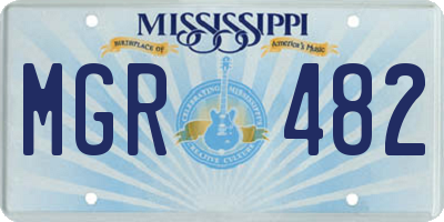 MS license plate MGR482