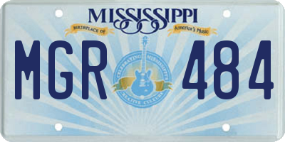 MS license plate MGR484