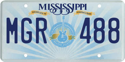 MS license plate MGR488