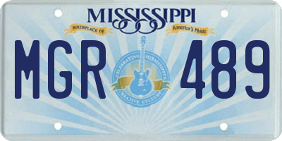 MS license plate MGR489