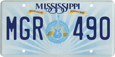 MS license plate MGR490