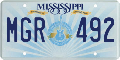 MS license plate MGR492