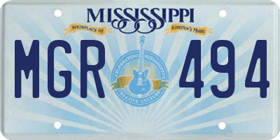 MS license plate MGR494