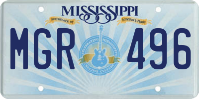 MS license plate MGR496