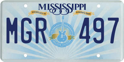 MS license plate MGR497