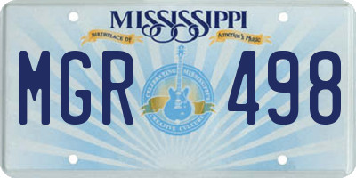 MS license plate MGR498