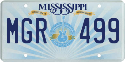 MS license plate MGR499