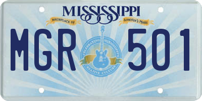 MS license plate MGR501