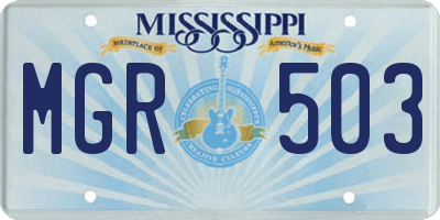 MS license plate MGR503