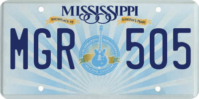 MS license plate MGR505