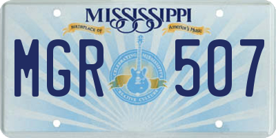 MS license plate MGR507