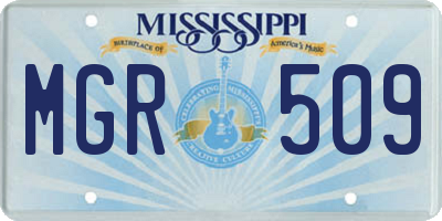 MS license plate MGR509