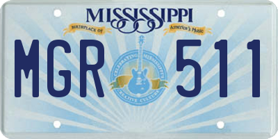 MS license plate MGR511