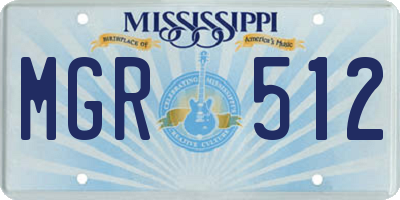 MS license plate MGR512