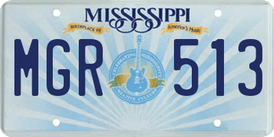 MS license plate MGR513