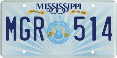 MS license plate MGR514