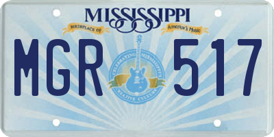 MS license plate MGR517