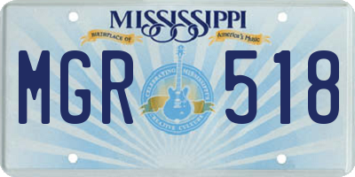 MS license plate MGR518