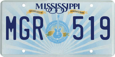 MS license plate MGR519