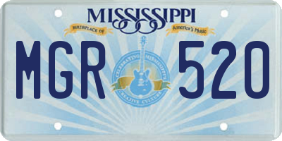 MS license plate MGR520