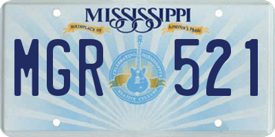 MS license plate MGR521