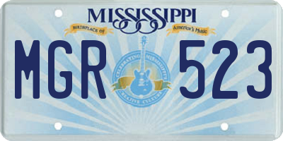 MS license plate MGR523