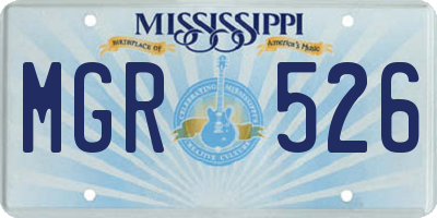 MS license plate MGR526