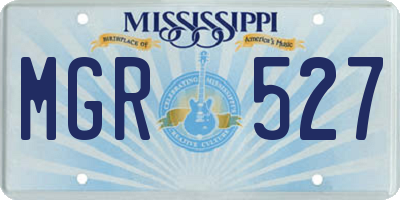 MS license plate MGR527