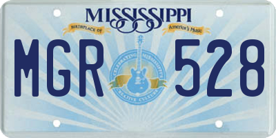 MS license plate MGR528