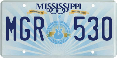MS license plate MGR530