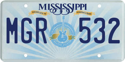 MS license plate MGR532