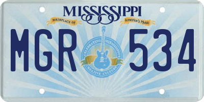 MS license plate MGR534