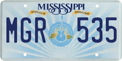 MS license plate MGR535