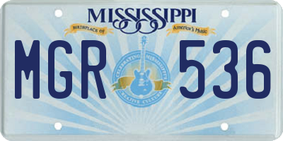 MS license plate MGR536