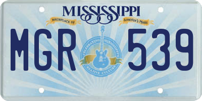 MS license plate MGR539