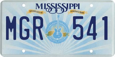 MS license plate MGR541