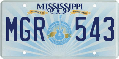 MS license plate MGR543