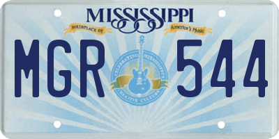 MS license plate MGR544