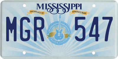 MS license plate MGR547
