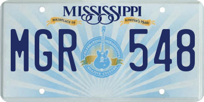 MS license plate MGR548