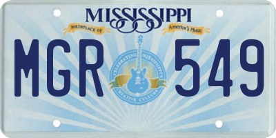 MS license plate MGR549