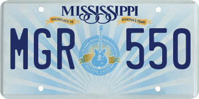 MS license plate MGR550