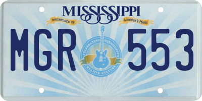 MS license plate MGR553