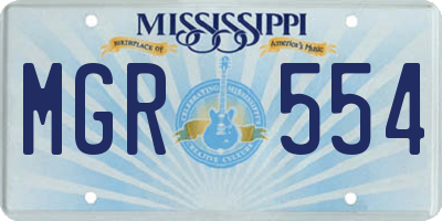 MS license plate MGR554