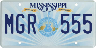 MS license plate MGR555