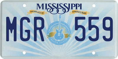 MS license plate MGR559